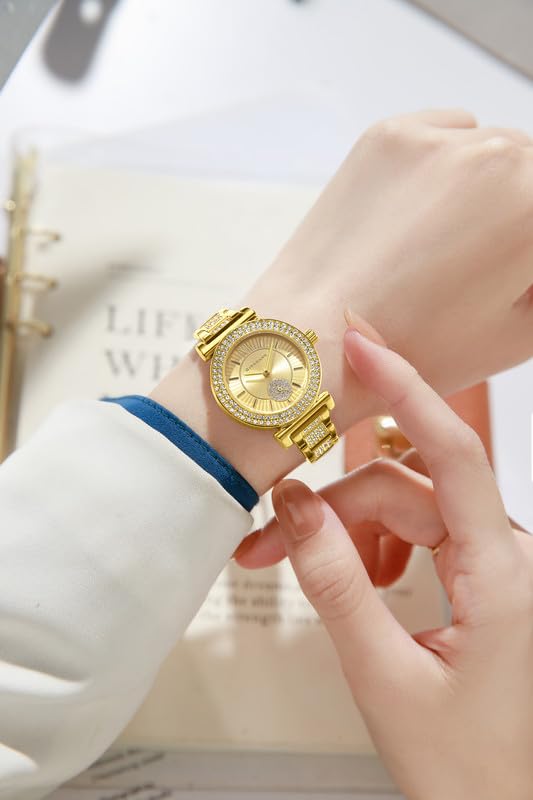 Image of Giordano Luxury Analog Watch for Women - Elegant Crystal Design with sub dial and Diamond Studed statinless Steel Strap