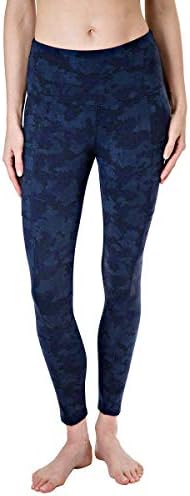 Tuff Athletics Women's Active Supplex Yoga Legging with 40+ Sun Protection Wally Floral Medium
