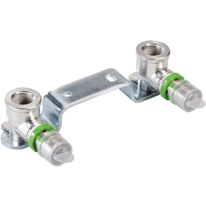 COMAP 7507W1612 - Supporto da parete di due applique, in ottone multistrato con crimpatura femmina 1/2, diametro 16 mm, colore: Argento