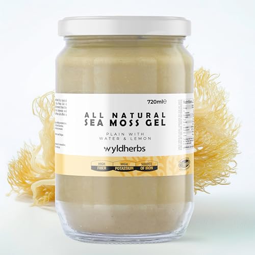 Wyld Herbs All-Natural Organic Sea Moss Gel | 100% Wildcrafted Dr Sebi Sea Moss | Superfood Rich in Minerals Proteins & Vitamins - Vegan & Gluten Free Sourced from The Caribbean 720ML