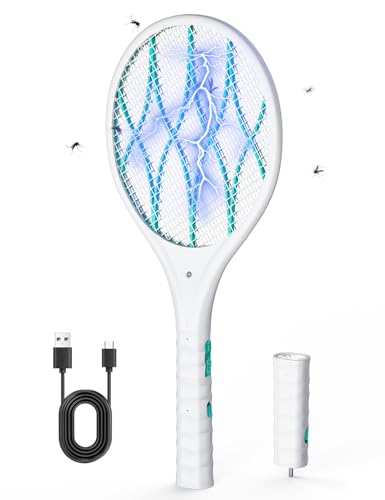 AROEVE Raquette Electrique Insectes, 4000V Raquette Anti Moustique Electrique, Recharge USB,...