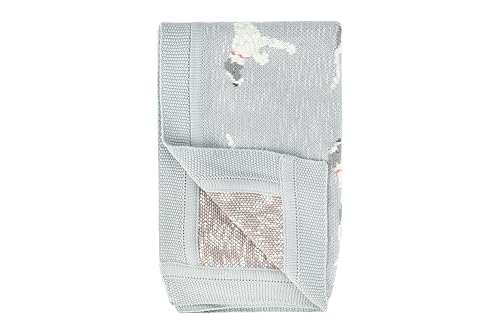Image of Creative Co-Op DF2527 40 inch L x 32 inch W Cotton Knit Baby Dog Blanket, Blue, Small