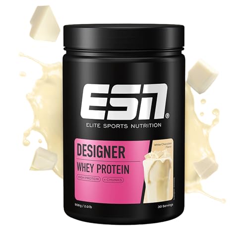 ESN Designer Whey Protein Pulver, White Chocolate, 908 g, Bis zu 23 g Protein pro Portion, Ideal zum Muskelaufbau und -erhalt - made in Germany