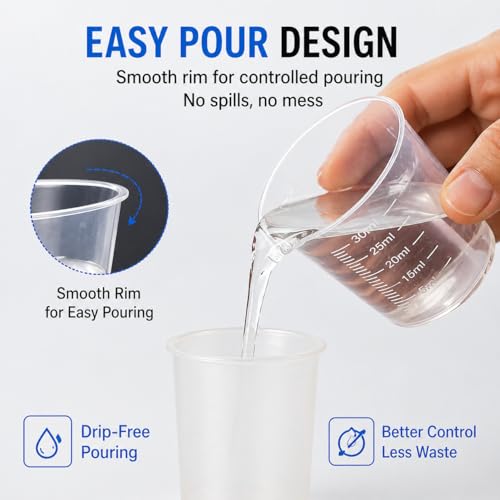 20 vasos medidores plásticos 30 ml transparentes miniatura 7