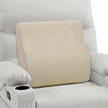 Back Support Pillow for Recliner Dual Layer Lumbar Support Pillow with Gel Memory Foam Ergonomic Orthopedic Lumbar Cushions for Elderly Lower Back Pain Relief Washable Cover Khaki