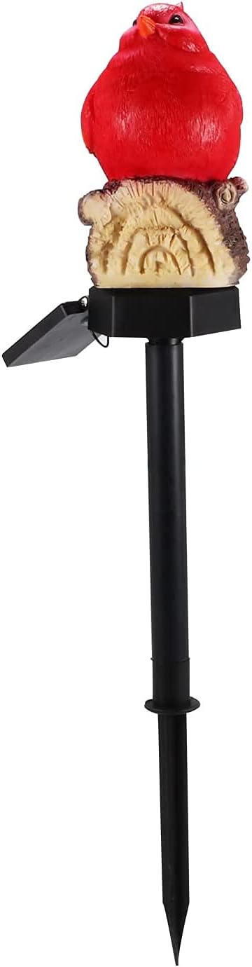 Solar Bird Lights Fake Bird Decoy Statue Lamp Outdoor Garden Yard Patio Decor Lights-Bird Night Warm Light (Red Bird) - - 