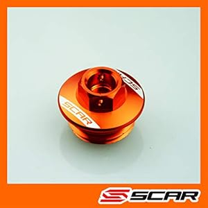 SCAR Bouchon vis carter huile moteur Compatible avec KTM SX SXF SX-F EXC TPI EXCF 50 65 85 125 150 250 300 350 450 500 06-22 – Orange