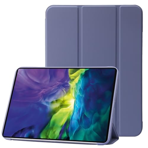Protège-tablette iPad Pro 10.5 silicone rigide et cuir gris lavande pour le bureau et les voyages