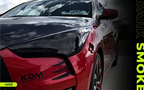 Vvivid Dark Black Headlight Taillight Tint Air-Release Vinyl Wrap Film Roll (12" X 24" 2-Roll Pack) #TOP1