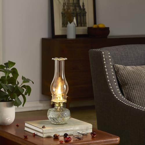 Oil Lamp Chimney Replacement,3 Inch Base by 9 Inch Tall Kerosene Lamp Globe,Clear Glass Oil Lamps Globe,Hurricane Lamp Globes Shade Cover,Crimped Top Chimney For OilLamps For Indoor Use Parts - Thumbnail 5