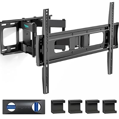Pegzone Full Motion TV Wall Mount for 37-90 Inch TVs up to 132lbs, Swivel Tilt Extension Heavy Duty TV Bracket with Dual Articulating Arms, Pre-Assembled Wall Mount, Max 16" Wood Studs, VESA 600x400mm