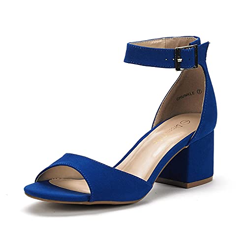Image of DREAM PAIRS Women's Chunky Heel Sandal | 2.2 inch chunky block heels,open toe with ankle strap buckle, classic comfortable heeled sandals,wedding party dress shoes