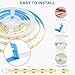 Meewata COB LED Strip Light, TV LED Backlight, 3.28ft USB Flexible, Cuttable, Dimmable with Tape Strip Lights Great for Cabinets, Closet, Bedroom, Kitchen, Shelves etc Warm White
