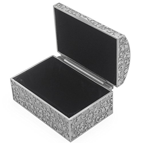 Aveson AZ0066 Vintage Metal Jewelry Box Small Trinket Storage Organizer Box Chest Ring Case thumb #3