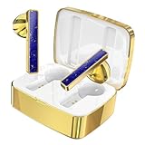 Valentine’s Day Gift for Her, Gem-Inlaid Design in-Ear Headphones, Bluetooth 5.4 Noise Cancelling Wireless Earbuds, IPX5 Waterproof Ear Buds & Earring-Style Earbuds with Luxury Gift Box, Lapis Lazuli