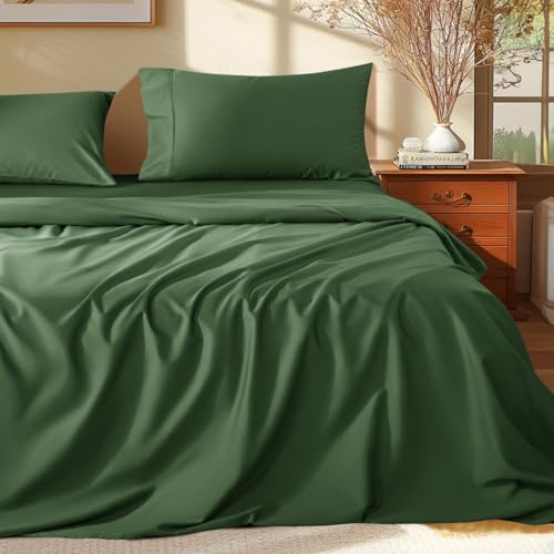 Shilucheng 100% Egyptian Cotton Queen Size Sheets Set - 1000