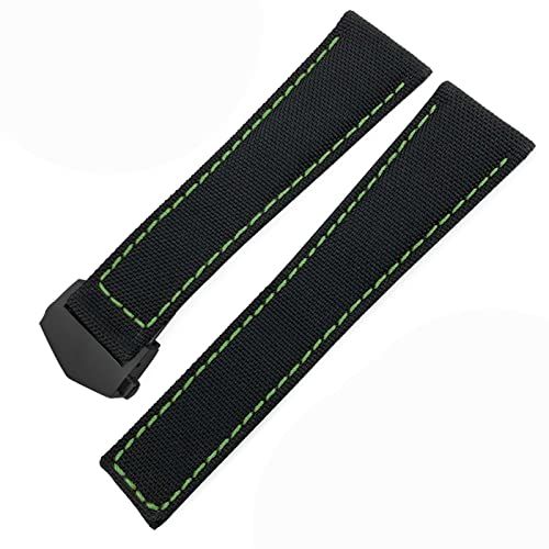 Correa de 22 mm de nailon y lona con hebilla plegable segura para reemplazar banda de reloj
