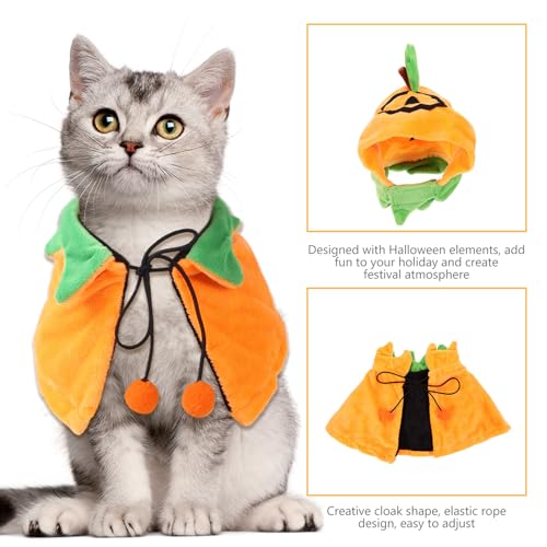 Disfraz Halloween para perro y gato capa reversible naranja M miniatura 7