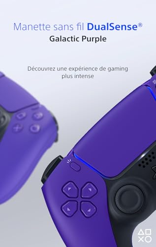 Sony, Manette PlayStation 5 officielle DualSense, Sans fil, Batterie rechargeable, Bluetooth, Compatible avec PS5 et PC, Couleur : Galactic Purple