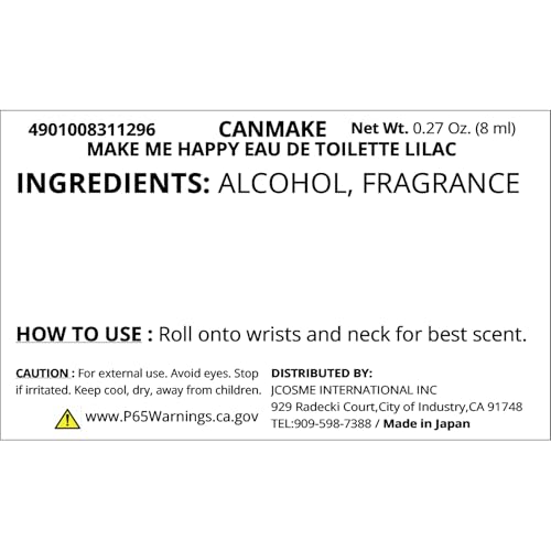 Image of CANMAKE Make Me Happy Eau De Toilette 0.2 fl oz (8ml) Roll-On Type Fragrance (LILAC)