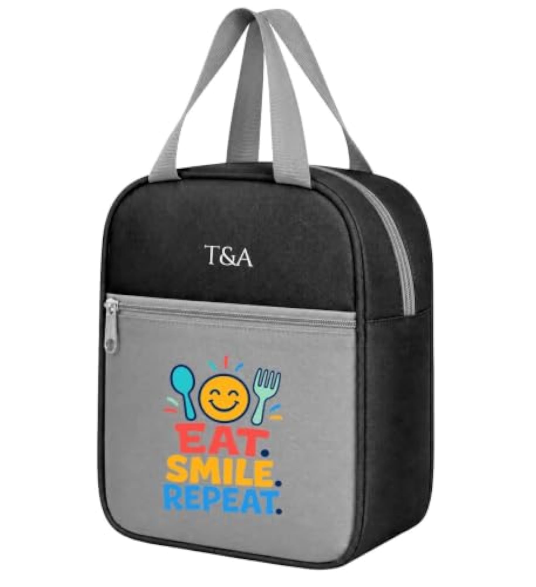 Convenient Reusable Lunch Bag with Zipper and Storage Pocket