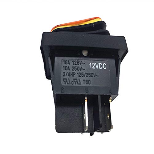 balikha Luz Amarela Automática Automática LIGADA DESLIGADA Botão SPST de 4 Pinos 12V Spot Boat Rocke