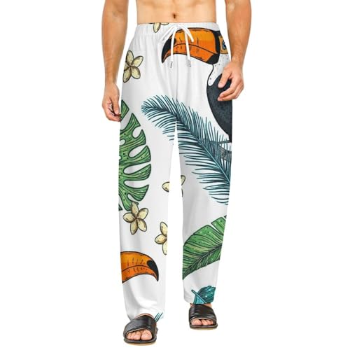 Vêtements de nuit Oiseau : bas de pyjama long pour femme avec poches, l'élégance du loungewear S