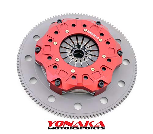 Yonaka Motorsports Twin Disc Performance Racing Clutch Set Compatible with Acura Honda K-Series K20 K24 Yonaka Motorsports Twin Disc Performance Racing Clutch Set Compatible with Acura Honda K-Series K20 K24