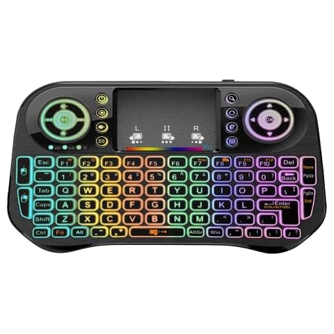 Mini Wireless Keyboard, Android Keyboard with Touchpad, Smart TV Keyboard, Multi Colour 2.4G Mini Keyboard for Smart TV Remote Control/PC/Pad/Xbox/Android Box Cover