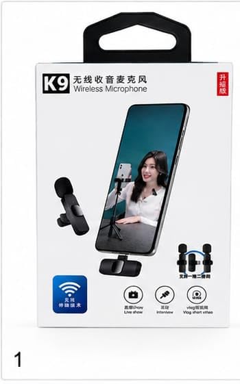 K9 Wireless Microphone for iPhone and Android, Plug and Play | Live Show & Vlog Use, Dual Mic Support, Noise Reduction, Compact Design, No Bluetooth Needed-picture-58