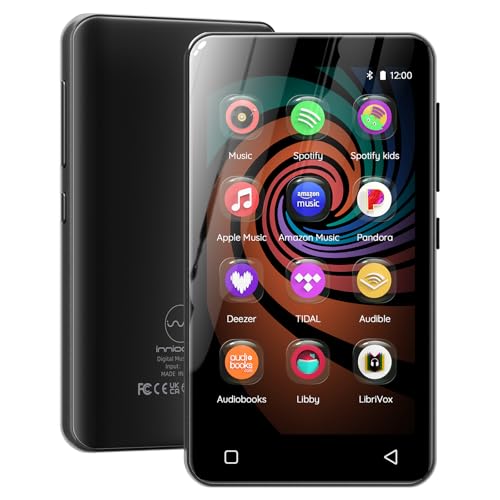 innioasis 160GB MP3 Player with Bluetooth and WiFi,Music Player with Spotify,Pandora,Amazon Music,4' Touch Screen Android MP4 MP3 Player for Kids with Libby,Audible,Spotify Kids (Grey)