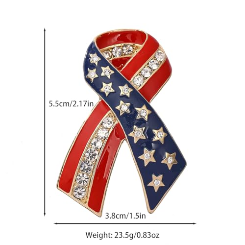 Image of Rhinestone Brooch Pins for Women, Vintage Crystal Enamel Brooches, American Flag Pin Patriotic Lapel Pins Gift for Suit Clothes Bag Accessories