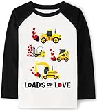 Tkria I'm Digging Valentine Day Toddler Boys Tractor Sweatshirt Holiday Long Sleeve Vday Loads of Love Kids Shirts Cloth 6T