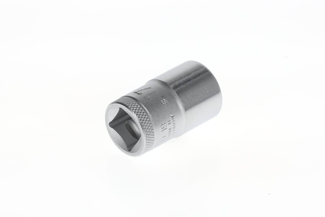 GEDORE Socket, 1/2" 12.5 mm drive, Bi-hex, 17 mm AF, Tool, D 19 17, Chrome-plated steel, Silver, 23x24x40 mm - Image 3