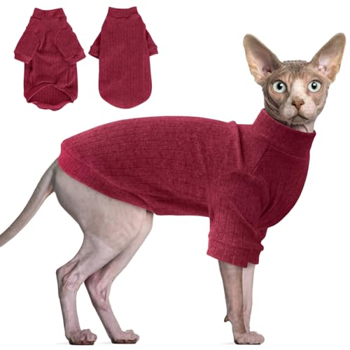 Vêtement doux pour chiot et chat Sphynx : le pull à col roulé contre le froid