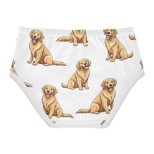 Cotton Girls Underwear Toddlers Cute Golden Dogs White Panties Little Girl Fancy Kids Briefs Undies 2t2