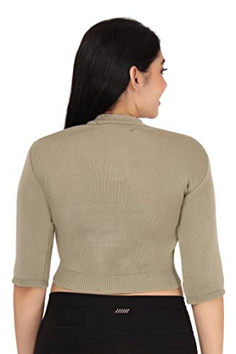 Image of Women Winter Wear V-Neck Half Sleeves Regular Fit Woollen Blouse