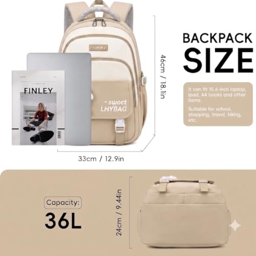 Image of Backpack Bags for Girls, Boys & Women With Multi-pockets, Laptop Bag with Large Capacity Bookbags Waterproof for School, Tuition, College, Camping, Travel