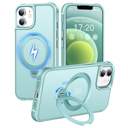 HuwaiH 360° Rotatable Magnetic Stand Case for iPhone 12/12 Pro, Lake Blue