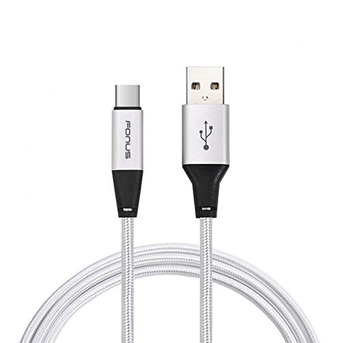 Braided 6ft Long Type-C USB Cable Wire Sync USB-C Power Data Cord [Rapid Charging] [High Speed] Compatible with BlackBerry Key2 - BlackBerry Key2 LE - BlackBerry KEYone - BlackBerry Motion
