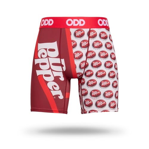 Odd Sox Dr Pepper Retro Men's Boxer Briefs - Soda Drink Themed Novelty Underwear - Comfy Stretch Fit - Fun Pop Graphic