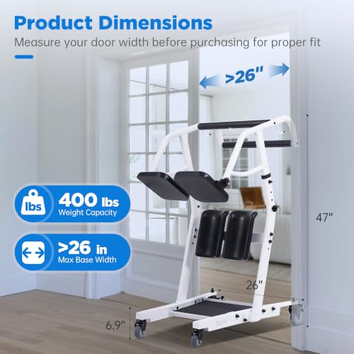Image of Sit to Stand Lift, Stand Assist Lift for Elderly, Patient Transfer Assist Devices with Belt for Home Care Use, 400 lbs Capacity