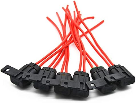 Portafusibles ATO/ATC estilo cuchilla resistente a la intemperie para automoción/marina con tapa, 12 AWG, 30A, paquete de 6