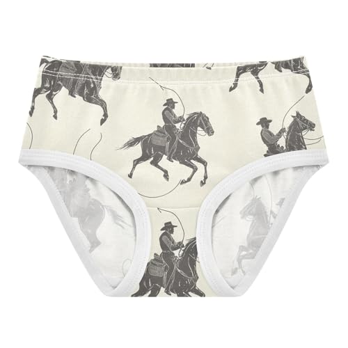 Cowboy Western Horseback Beige Toddler Underwear Custom 2t Cotton Panties Little Girl Aesthetic Kids Undies Briefs