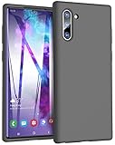 TOZO for Samsung Galaxy Note 10 Case(2019) Liquid Silicone Gel Rubber Shockproof Shell Ultra-Thin [Slim Fit] Soft 4 Side Full Protection Cover - [Black]