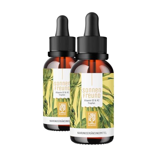 NATURTREU® Vitamin D3 K2 Tropfen hochdosiert & vegan - 100% pflanzlich