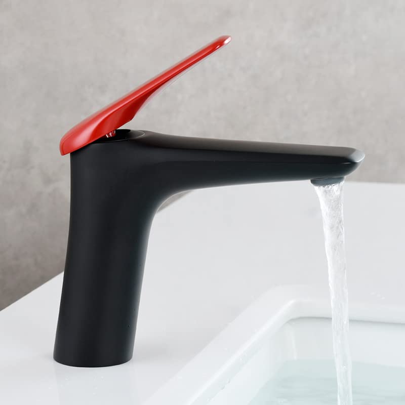 Robinet d'eau chaude et froide pour lavabo de toilette monotrou chromé bas