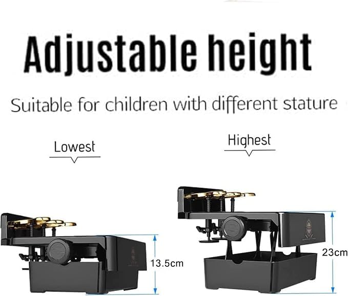 Pianoforte Pedale Extender Bench - Altezza regolabile aiuto didattico per bambini con 3 pedali