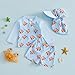 Toddler Boy Swimsuit Crab Print Long Sleeve Rash Guard Shirt Swim Trunks Sun Cap 3 Piece Baby Bathing Suit (Blue, 18-24 Months)