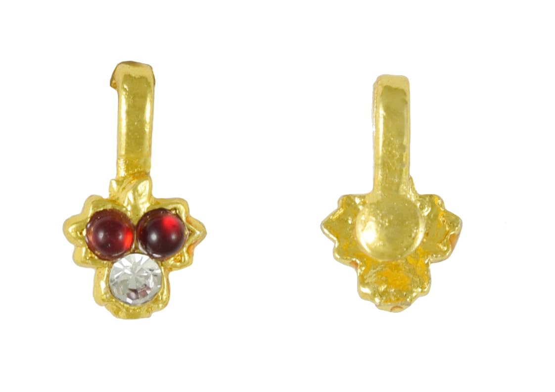 UG PRODUCTS Bharatanatyam Dance Jewellery Nose Pin, Nath 2 pcs (one pair) (25D)-image-6